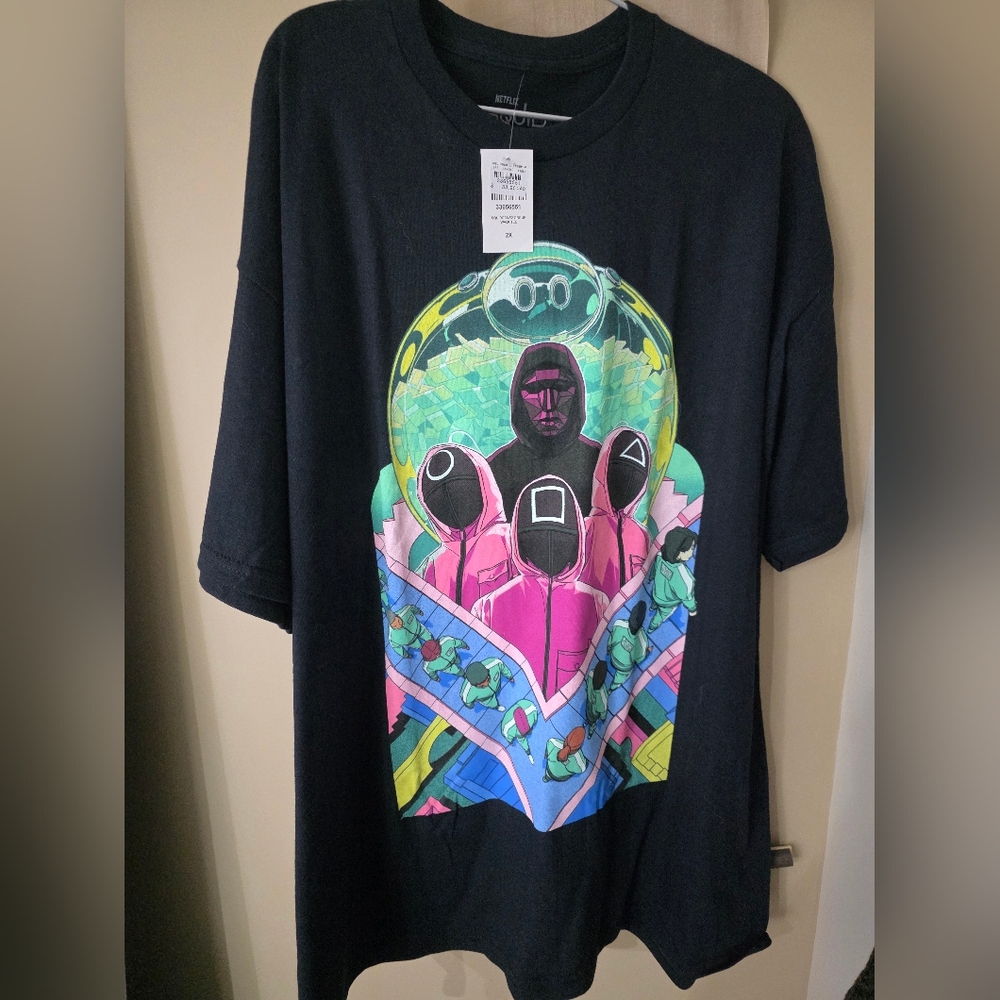 XXL Graphic Black T-Shirt - Squid Game